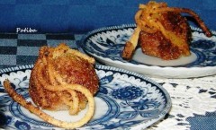Decorazione spaghetti fritti: per "legare" polpette, crocchette, palline