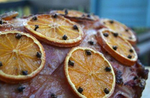 prosciutto glassato arance chiodi di garofano