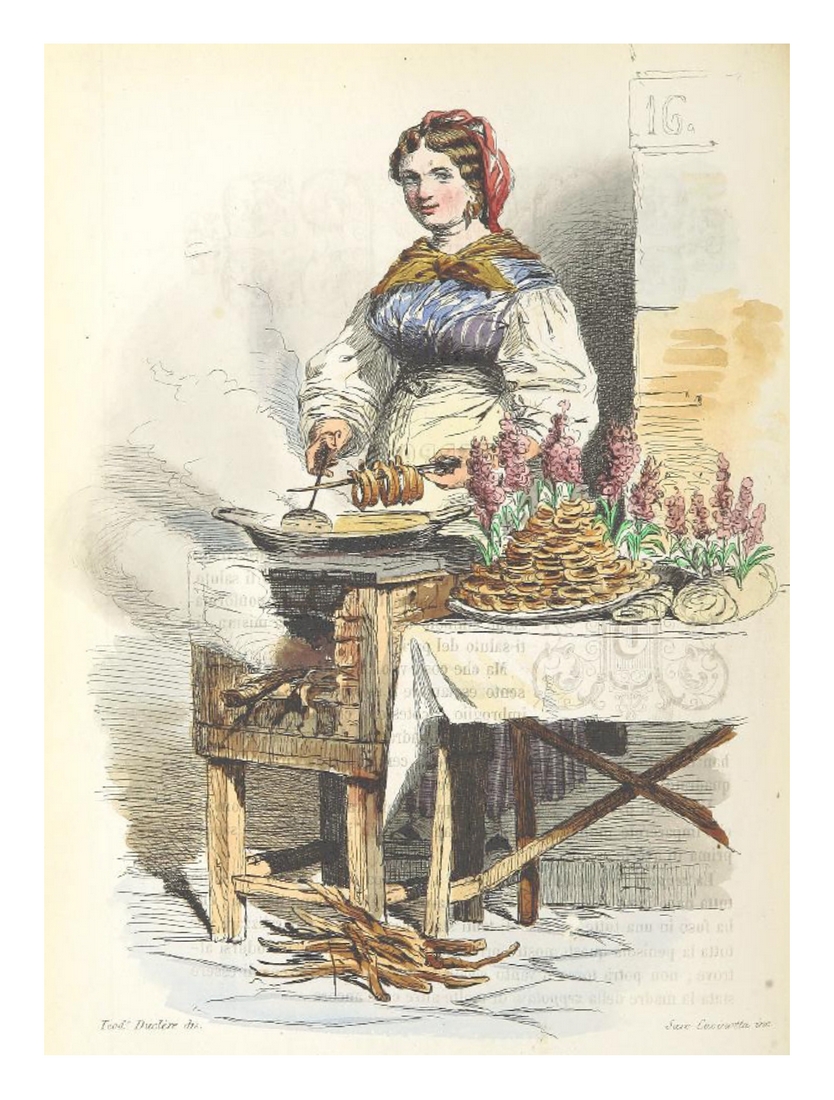 Teodoro Duclère la friggitrice di zeppole 1858 British Library