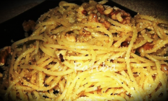 spaghetti noci quaresima macccheroni lunghi